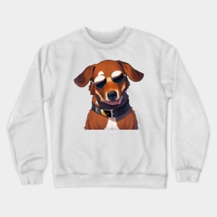 Cool Dog Wearing Sunglasses Sticker Crewneck Sweatshirt